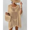 imageBsubseach Womens Swimwear Cover Ups for Bathing Suit Crochet Swimsuit Coverup Knit Beach Dresses Vacation OutfitsApricot