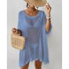 imageBsubseach Womens Swimwear Cover Ups for Bathing Suit Crochet Swimsuit Coverup Knit Beach Dresses Vacation OutfitsBlue