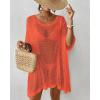 imageBsubseach Womens Swimwear Cover Ups for Bathing Suit Crochet Swimsuit Coverup Knit Beach Dresses Vacation OutfitsOrange
