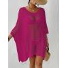 imageBsubseach Womens Swimwear Cover Ups for Bathing Suit Crochet Swimsuit Coverup Knit Beach Dresses Vacation OutfitsRose Red
