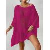 imageBsubseach Womens Swimwear Cover Ups for Bathing Suit Crochet Swimsuit Coverup Knit Beach Dresses Vacation OutfitsRose Red