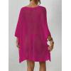 imageBsubseach Womens Swimwear Cover Ups for Bathing Suit Crochet Swimsuit Coverup Knit Beach Dresses Vacation OutfitsRose Red