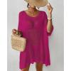 imageBsubseach Womens Swimwear Cover Ups for Bathing Suit Crochet Swimsuit Coverup Knit Beach Dresses Vacation OutfitsRose Red