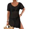 imageBsubseach Bathing Suit Cover Up for Women Hollow Out Crochet Coverups Beach Dress 2026 Vacation OutfitsBlack