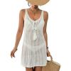 imageBsubseach Womens Crochet Swimsuit Cover Up Sleeveless Bikini Swimwear Cover UpWhite1