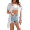 image:imageBsubseach Kimonos for Women Beach Cover Up Open Front Kimono Cardigans 2025 Summer SwimsuitWhite