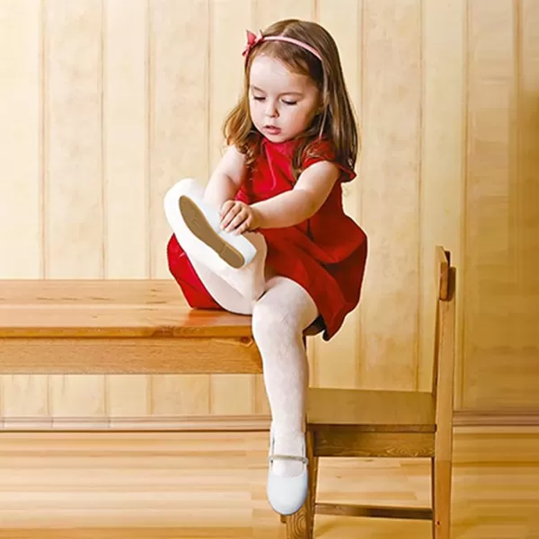 imageAkk Girls Mary Jane School Uniform Shoes Dress FlatsWhite013