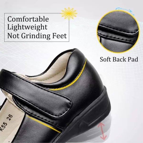 imageAkk Girls Mary Jane School Uniform Shoes Strap Dress Uniform Flats Black ToddlerLittle GirlBig GirlBlack57