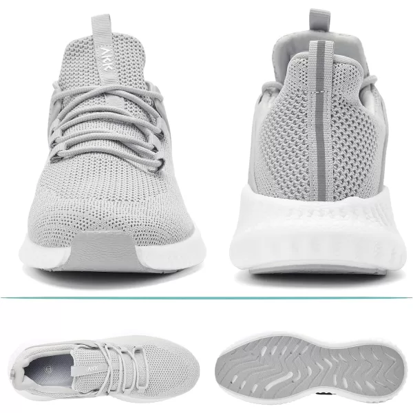 imageAkk Mens Sneakers Walking Shoes  Memory Foam Athletic Tennis Running Workout Gym Ultra Lightweight Breathable Jogging Sports Shoes Slip on Casual SneakerGreyb