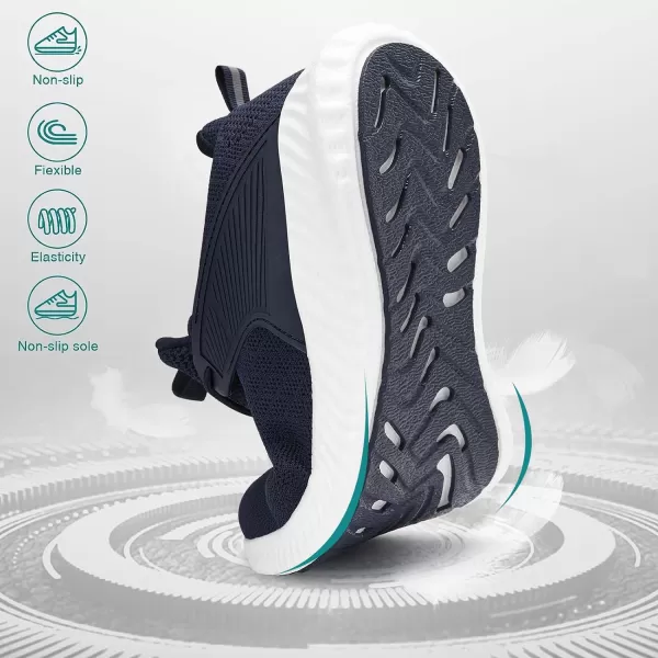 imageAkk Mens Sneakers Walking Shoes  Memory Foam Athletic Tennis Running Workout Gym Ultra Lightweight Breathable Jogging Sports Shoes Slip on Casual SneakerNavyb