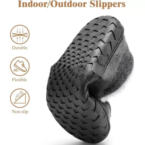 imageAkk Mens Winter Moccasin Slippers  Fuzzy House Memory Foam Warm Winter Bedroom Indoor Outdoor SlippersGrey