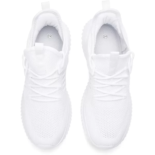 imageAkk Walking Shoes for Men Sneakers  Slip on Tennis Running Memory Foam Shoes for Athletic Workout Gym Indoor Outdoor Lightweight Breathable Casual SneakersHollowwhite