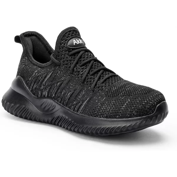 imageAkk Walking Shoes for Men Sneakers  Slip on Tennis Running Memory Foam Shoes for Athletic Workout Gym Indoor Outdoor Lightweight Breathable Casual Sneakers1803mixallblack