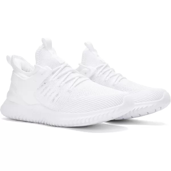 imageAkk Walking Shoes for Men Sneakers  Slip on Tennis Running Memory Foam Shoes for Athletic Workout Gym Indoor Outdoor Lightweight Breathable Casual SneakersHollowwhite