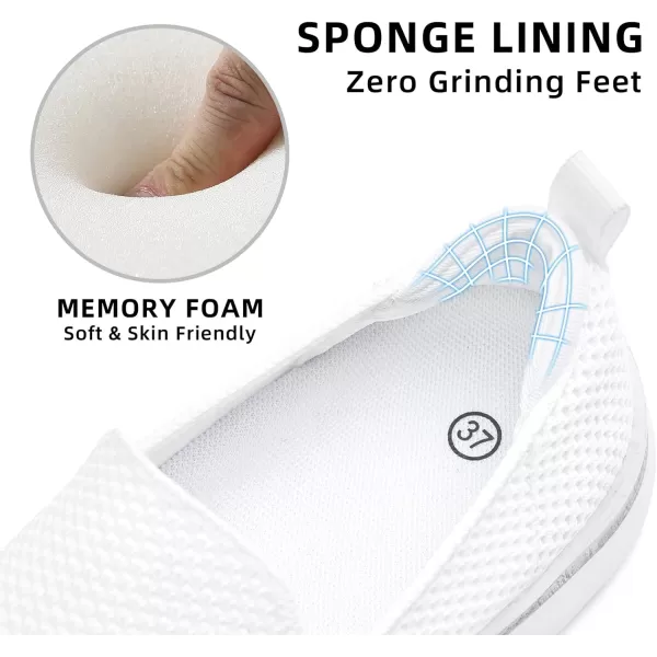 imageAkk Walking Shoes for Women  Slip on Memory Foam Lightweight Sneakers3616white