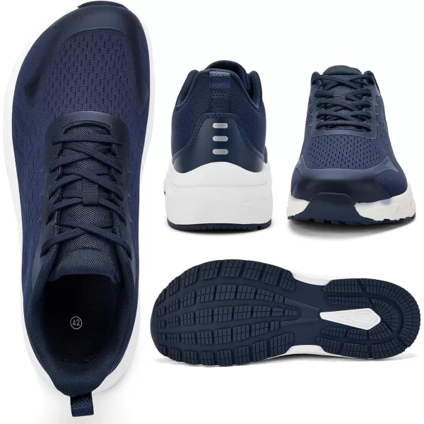 imageAkk Wide Toe Box Shoes for Men  Walking Shoes Extra Wide Width Comfortable Athletic Running Tennis Jogging Workout Gym Sneakers for Swelling Bunion Plantar FasciitisBlue