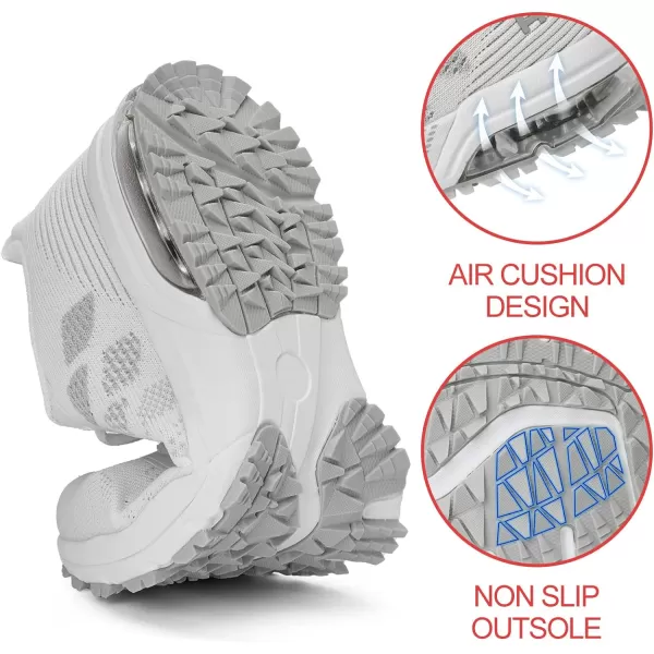 imageAkk Women Air Shoes Running Sneakers Tennis Walking Shoes Mesh Breathable Gym Work Fashion SneakersD WhiteGrey