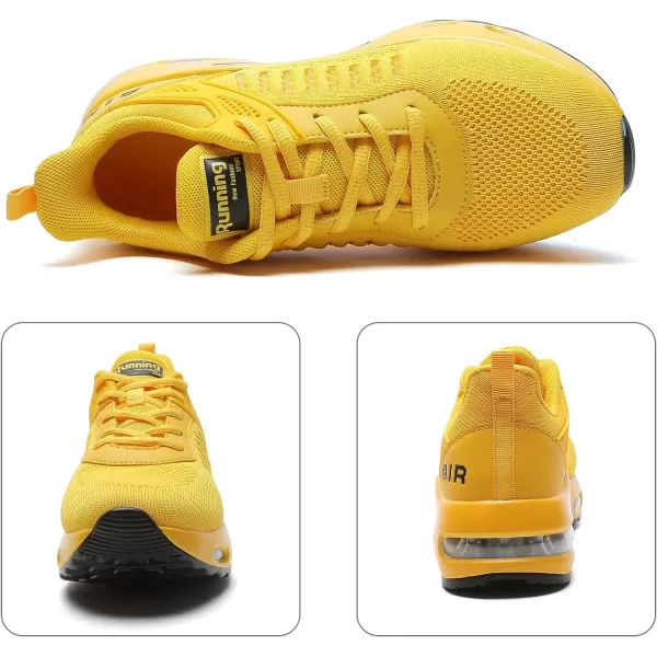 imageAkk Women Air Shoes Running Sneakers Tennis Walking Shoes Mesh Breathable Gym Work Fashion SneakersIyellownewcool