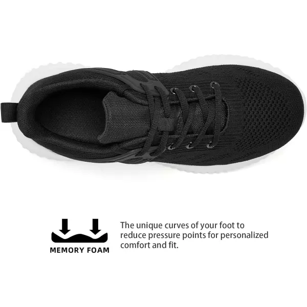 imageAkk Womens Athletic Walking Shoes  Memory Foam Lightweight Tennis Sports Shoes Gym Jogging Slip On Running SneakersBlack816