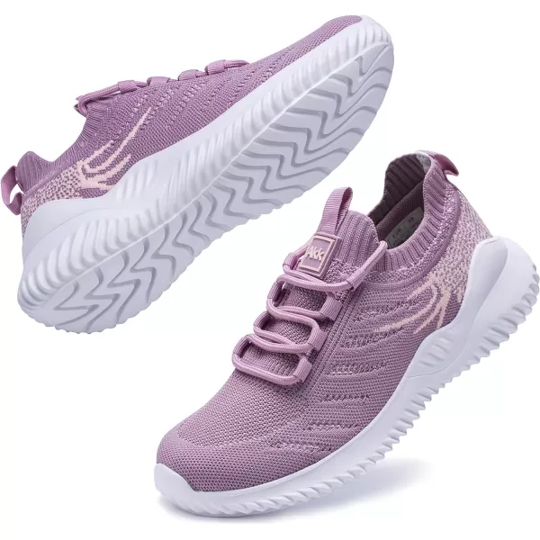 imageAkk Womens Athletic Walking Shoes  Memory Foam Lightweight Tennis Sports Shoes Gym Jogging Slip On Running SneakersDarkpink