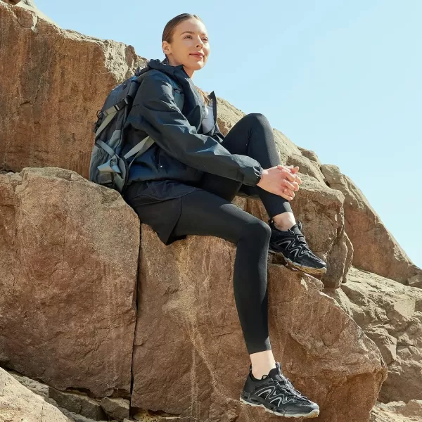 imageAkk Womens Hiking Water Shoes  MultiPurpose Quick Dry Sneakers Non Slip amp Lightweight amp Breathable for Outdoor Sport Travel Walking Tour Swim BeachBlackGrey