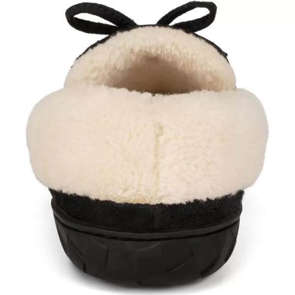 imageAkk Womens House Slippers Moccasin Shoes  Womens Cozy Suede House Shoes Fuzzy Slip on Loafer Shoes Indoor and OutdoorBlack