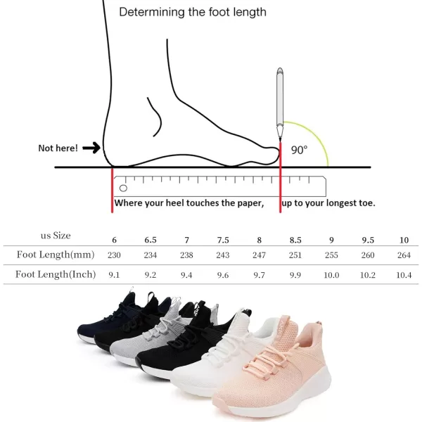 imageAkk Womens Running Workout Shoes  Non Slip Lightweight Gym Mesh Sneakers for Walking Tennis Training Outdoor SportBlackWhite