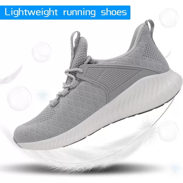 imageAkk Womens Running Workout Shoes  Non Slip Lightweight Gym Mesh Sneakers for Walking Tennis Training Outdoor SportGrey