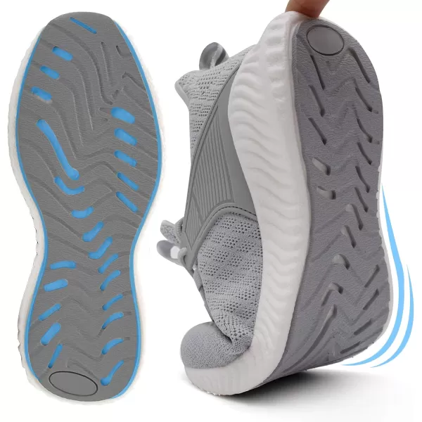 imageAkk Womens Running Workout Shoes  Non Slip Lightweight Gym Mesh Sneakers for Walking Tennis Training Outdoor SportGrey