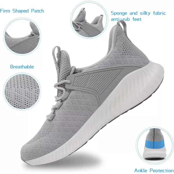 imageAkk Womens Running Workout Shoes  Non Slip Lightweight Gym Mesh Sneakers for Walking Tennis Training Outdoor SportGrey