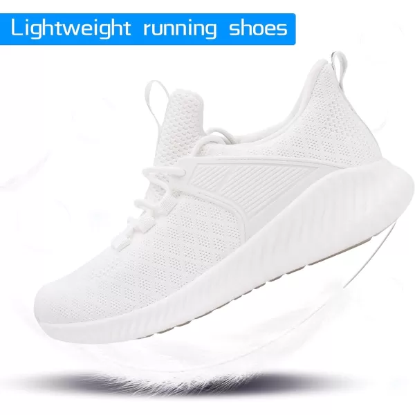 imageAkk Womens Running Workout Shoes  Non Slip Lightweight Gym Mesh Sneakers for Walking Tennis Training Outdoor SportWhite