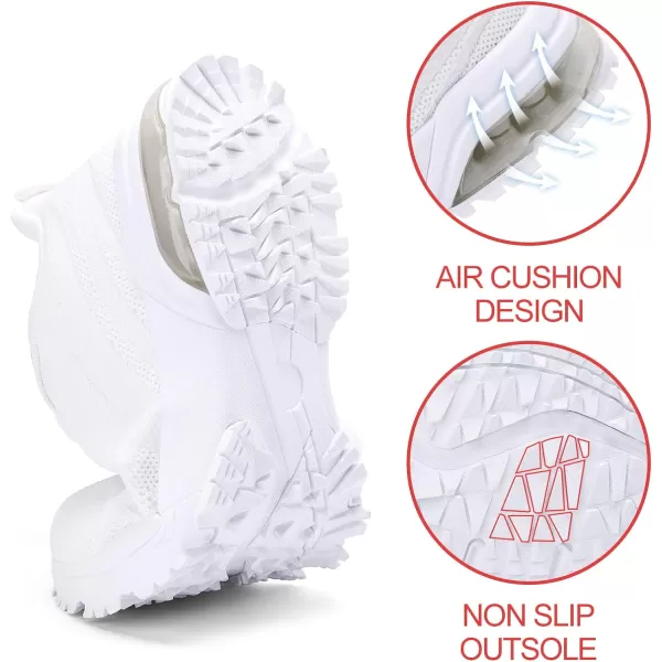 imageAkk Womens Sneakers Running Shoes  Air Cushion Non Slip Athletic Walking Tennis Shoes for Women Gym JoggingAll White