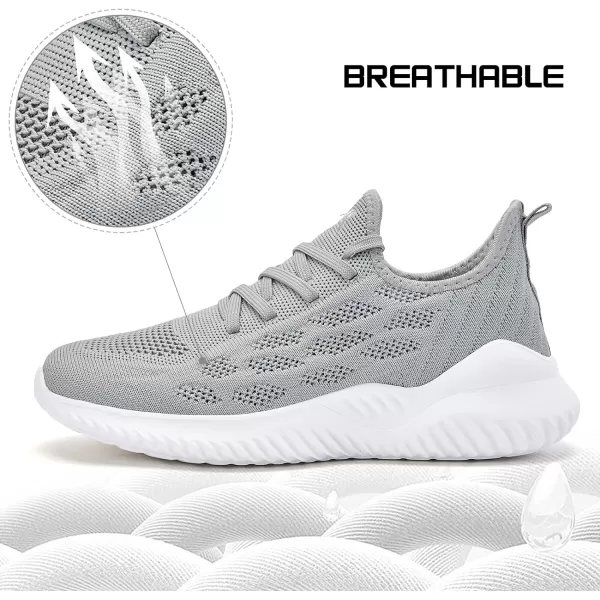 imageAkk Womens Sneakers Running Shoes  Walking Tennis Shoes Lightweight Breathable Memory Foam Sport Shoe for Nurses Gym Jogging TrainersAgrey