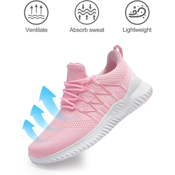 imageAkk Womens Sneakers Walking Shoes  Slip On Tennis Sneaker Non Slip Gym Work Lightweight Casual Shoes Pink US 65EU 37Akk Womens Sneakers Walking Shoes  Slip On Tennis Sneaker Non Slip Gym Work Lightweight Casual Shoes Pink US 65EU 37