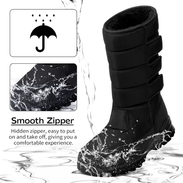 imageAkk Womens Snow Winter Boots  Waterproof Fur Warm AntiSlip Snow Durable Outdoor BootBlackL