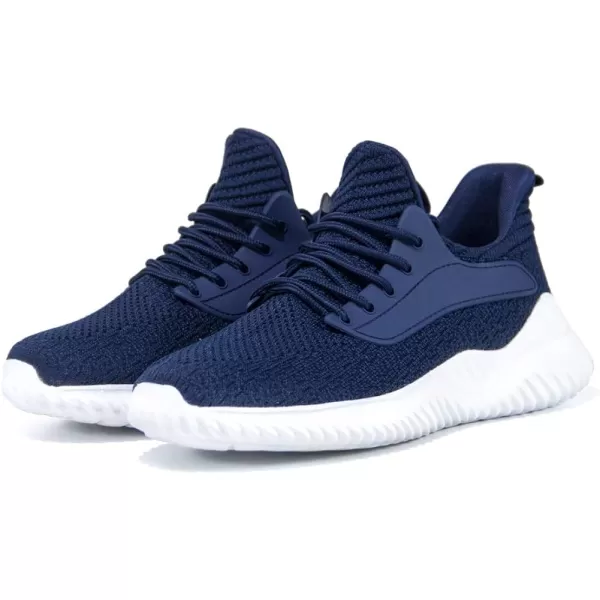 imageAkk Womens Walking Shoes  Slip On Tennis Running Shoes Memory Foam Lightweight Work Sneakers for Indoor Outdoor GymNavy Blue