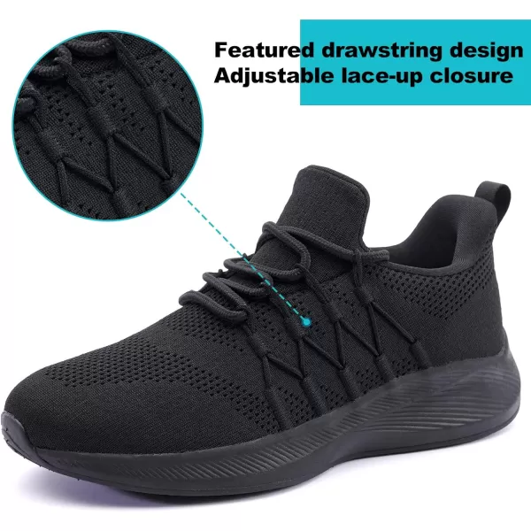imageAkk Womens Walking Shoes Sneakers  Slip On Memory Foam Lightweight Workout Tennis Running ShoesAllblack016