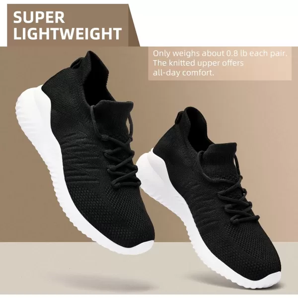 imageAkk Womens Walking Shoes Sneakers  Slip On Memory Foam Lightweight Workout Tennis Running ShoesBlack