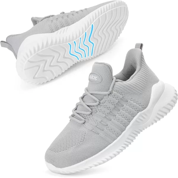imageAkk Womens Walking Shoes Sneakers  Slip On Memory Foam Lightweight Workout Tennis Running ShoesGray007