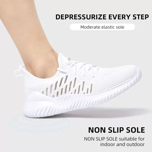 imageAkk Womens Walking Shoes Sneakers  Slip On Memory Foam Lightweight Workout Tennis Running ShoesHollow