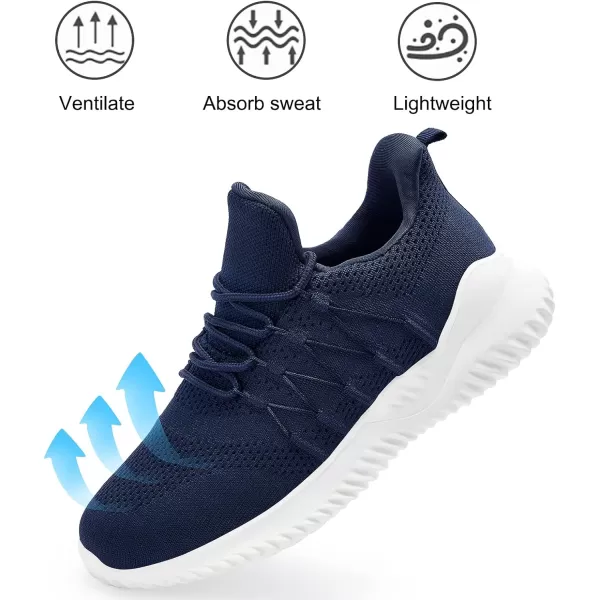 imageAkk Womens Walking Shoes Sneakers  Slip On Memory Foam Lightweight Workout Tennis Running ShoesNavy006