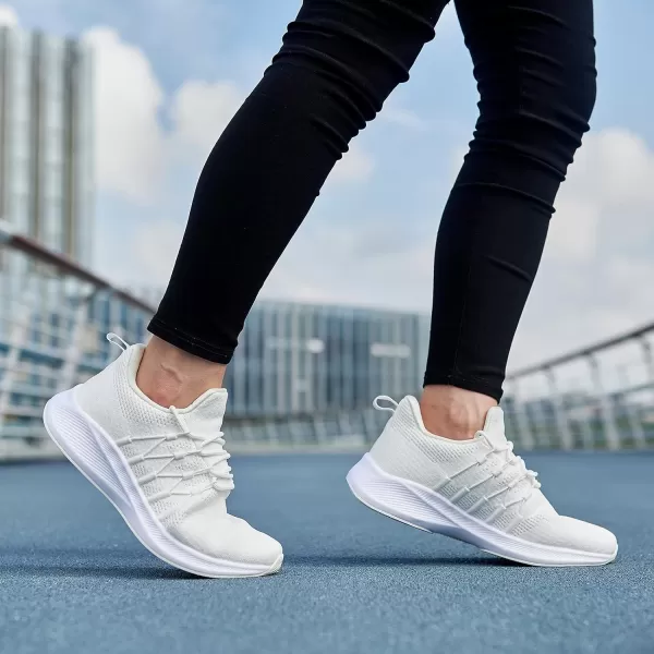 imageAkk Womens Walking Shoes Sneakers  Slip On Memory Foam Lightweight Workout Tennis Running ShoesWhite016