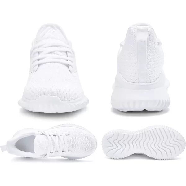 imageAkk Womens Walking Tennis Shoes  Breathable Lightweight Workout Shoes Slip on Running Sneakers Casual Memory Foam Sneakers for GymWhite