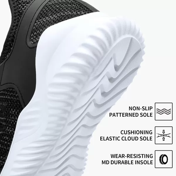 imageAkk Womens Walking Tennis Shoes  Slip On Memory Foam Lightweight Casual Sneakers for Gym Travel Work2204mixblack