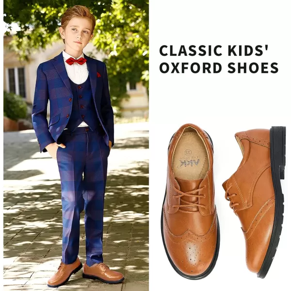 imageBoys Dress Shoes  Classic Formal Oxford LaceUp Shoe ToddlerLittle KidBig KidBrownwingtip