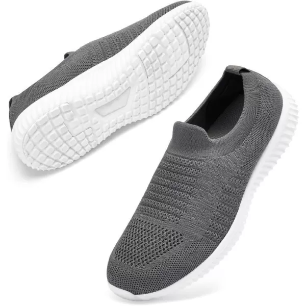 imageAkk Walking Shoes for Women  Slip on Memory Foam Lightweight SneakersDarkgrey