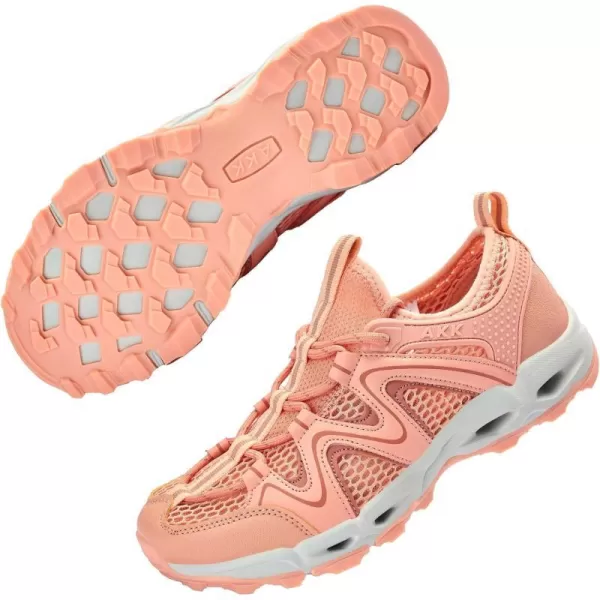 imageAkk Womens Hiking Water Shoes  MultiPurpose Quick Dry Sneakers Non Slip amp Lightweight amp Breathable for Outdoor Sport Travel Walking Tour Swim BeachOrange