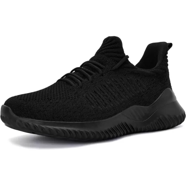 imageAkk Womens Walking Shoes  Slip On Tennis Running Shoes Memory Foam Lightweight Work Sneakers for Indoor Outdoor GymD07 All Black