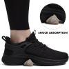 imageWomens Athletic Walking Shoes  Running Tennis Shoes Jogging Workout Lightweight Breathable Slip on Sneakers for Indoor Outdoor Gym Travel WorkAall Black