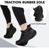 imageWomens Athletic Walking Shoes  Running Tennis Shoes Jogging Workout Lightweight Breathable Slip on Sneakers for Indoor Outdoor Gym Travel WorkAall Black